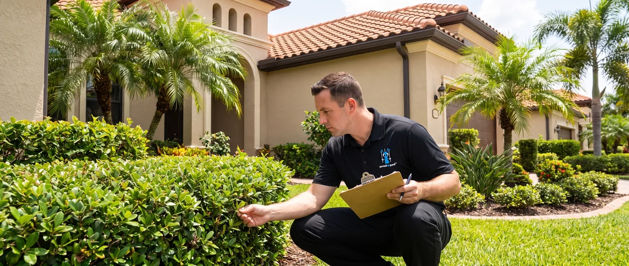 Arrest-A-Pest technician inspecting a South Florida home
